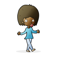 cartoon confused woman