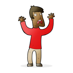 cartoon frightened man