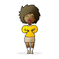 cartoon screaming woman