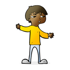 Fototapeta premium cartoon annoyed boy