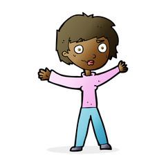 cartoon woman waving arms