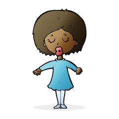 cartoon woman in dress