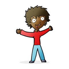 cartoon excited woman