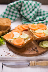 vegetarian sandwich in studio