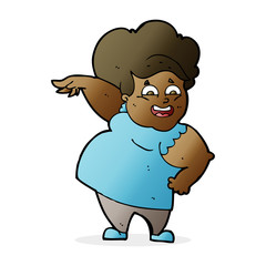 cartoon oveweight woman