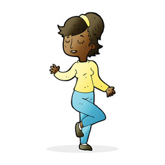 cartoon dancing woman