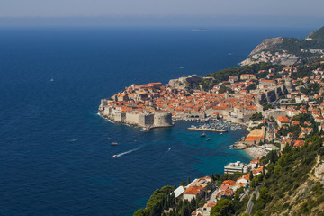 Fototapeta na wymiar Vista aérea Dubrovnik - Croácia