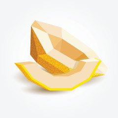 Polygon melon, vector illustration.