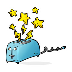 cartoon sparking toaster