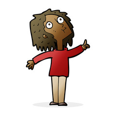 cartoon curious woman