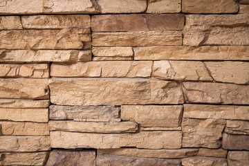 Modern stone wall of outdoor interior.