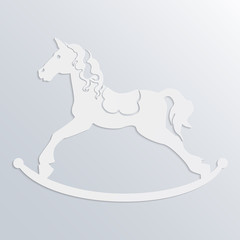 White paper rocking horse. Vector illustration