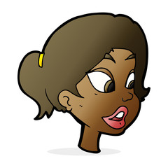 cartoon friendly woman