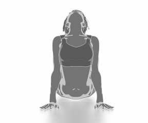 Fitness woman stretching on white isolated - yoga concept