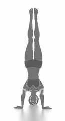 Fitness woman stretching on white isolated - yoga concept