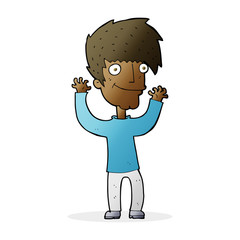 cartoon man waving arms