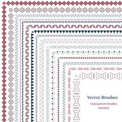 Brush with external and internal corners. African motifs