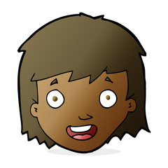 cartoon happy female face