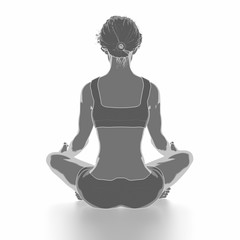 Fitness woman stretching on white isolated - yoga concept