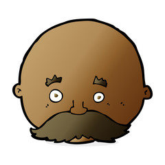 cartoon bald man with mustache