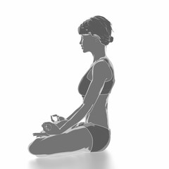 Fitness woman stretching on white isolated - yoga concept
