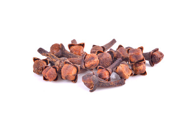 Spice cloves on white background