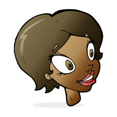 cartoon pretty female face