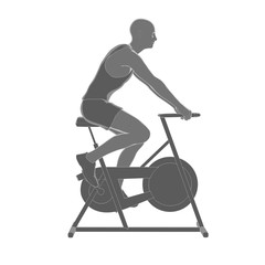 Fototapeta na wymiar Work out and fitness concept - bike warm up