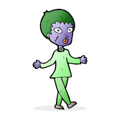 cartoon halloween zombie woman