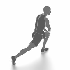 Fitness and stretching on white isolated - warm up concept