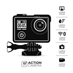Obraz premium Action camera. illustration. Vector image isolated on white background. Set icons
