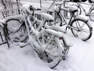 Schneegestöber Fahrrad
