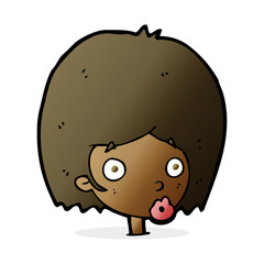 cartoon surprised female face