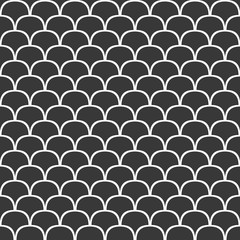 Obraz premium Seamless black and white curved shape pattern