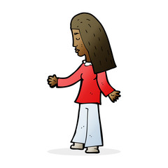 cartoon woman with open arms