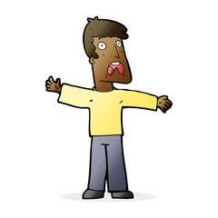 cartoon frightened man