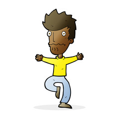 cartoon frightened man