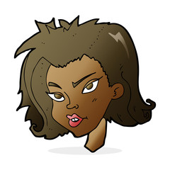cartoon female face