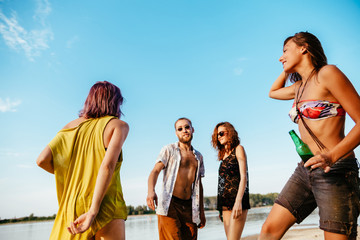 Hipster Friends At The Beach