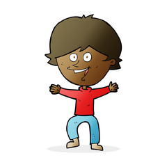 cartoon happy boy laughing