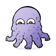 cartoon alien squid face