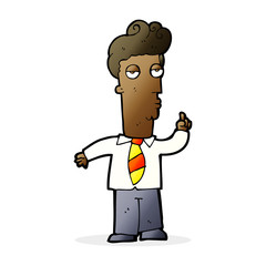 cartoon bored man asking question