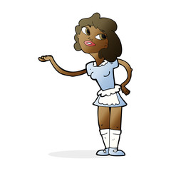 cartoon waitress serving
