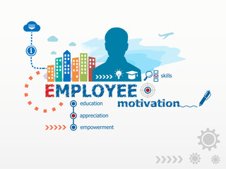 Employee motivation concept and business man.