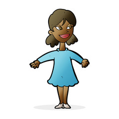 cartoon woman with open arms