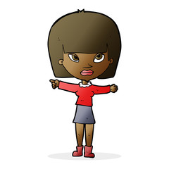 cartoon woman pointing