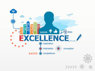 Excellence concept and business man.