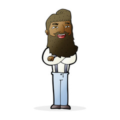 cartoon happy man with beard
