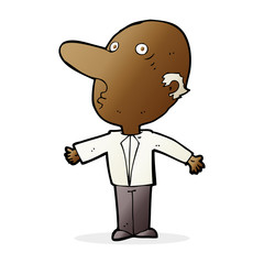 cartoon confused middle aged man