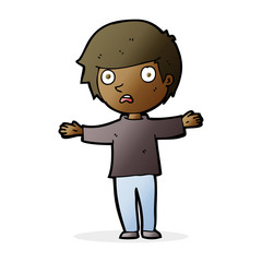 cartoon worried boy